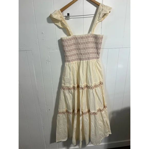 Women's Madewell Dress Size S Cream Pink - Picture 7 of 9